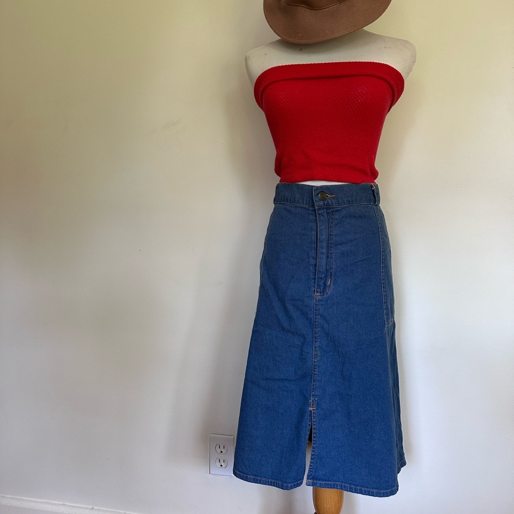 Vintage Denim Midi Skirt